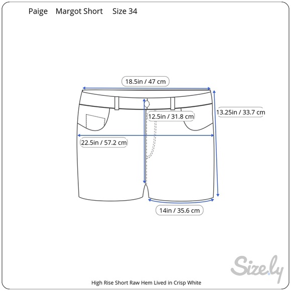 Women's PAIGE Margot Mid Thigh Denim Short Raw Hem Crisp White Size 34 NWT - Picture 16 of 17
